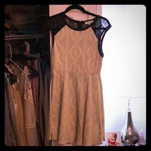 Black and white, knit with lace. Good for winter